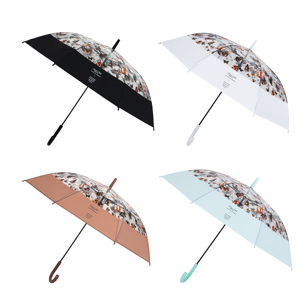 Зонт-трость, металл, пластик, ПВХ, d100см, 8 спиц, 4 цвета - #1