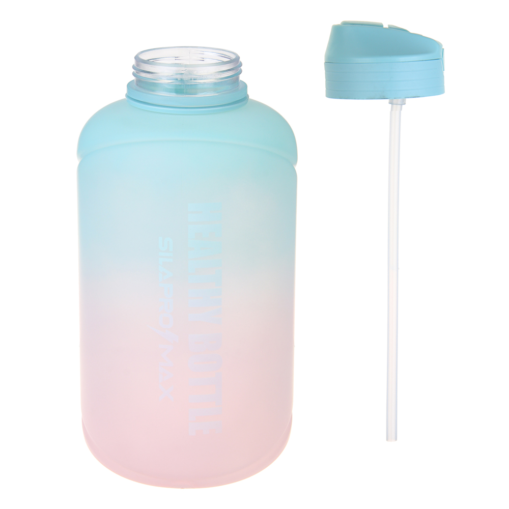 SILAPRO MAX Бутылка спортивная с замком, EGGSHELL BLUE-LOTUS ,2л, PETG - #7