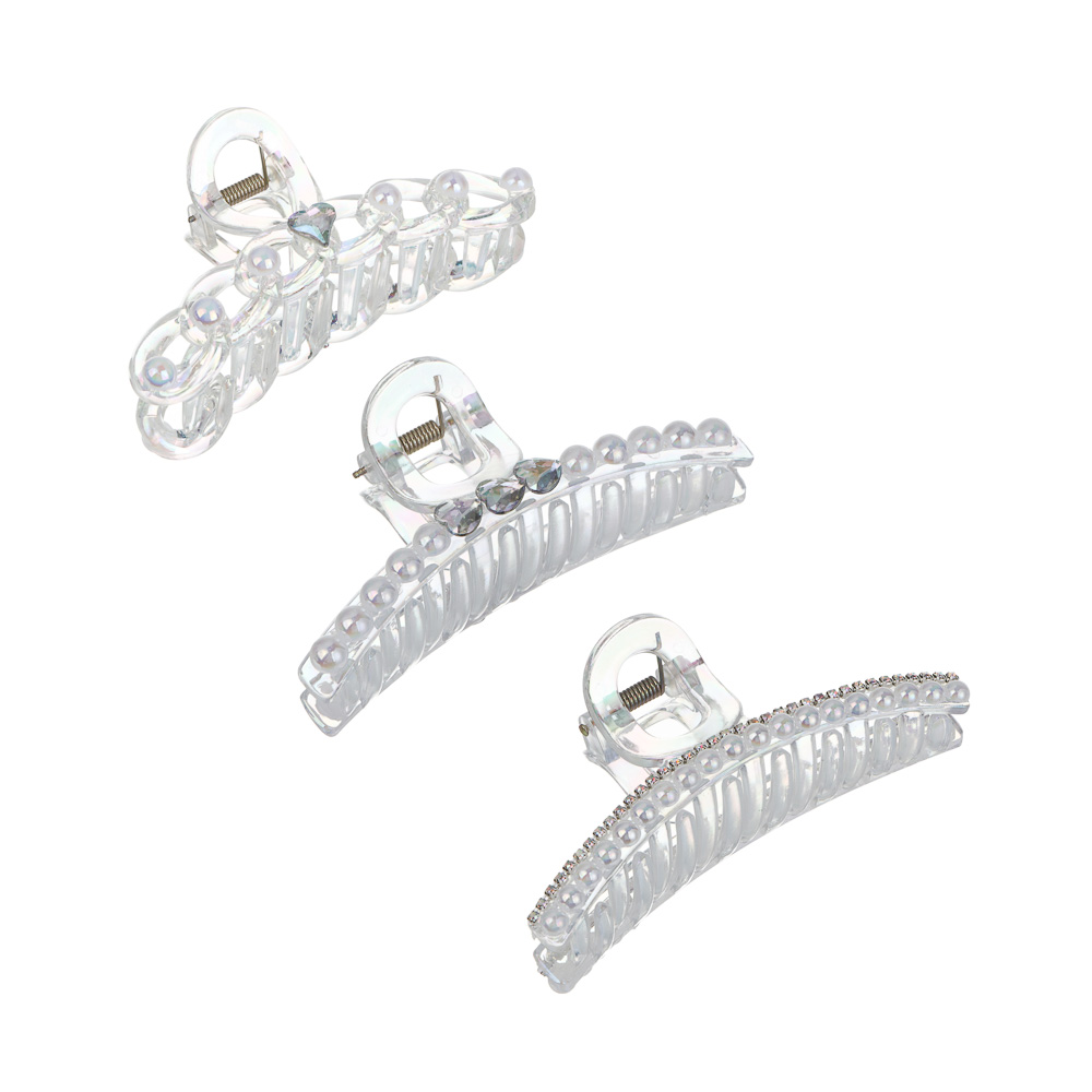 Краб для волос, тм ЮНИLOOK, 10-11см, пластик, 3 дизайна, #2 - #1