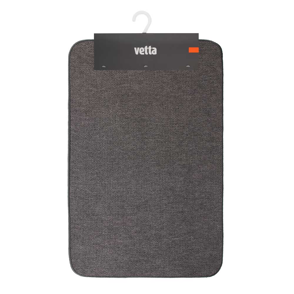 Коврик для ванной комнаты тм VETTA Canva, замша 260г/м², резина, 75х45см, серый - #5