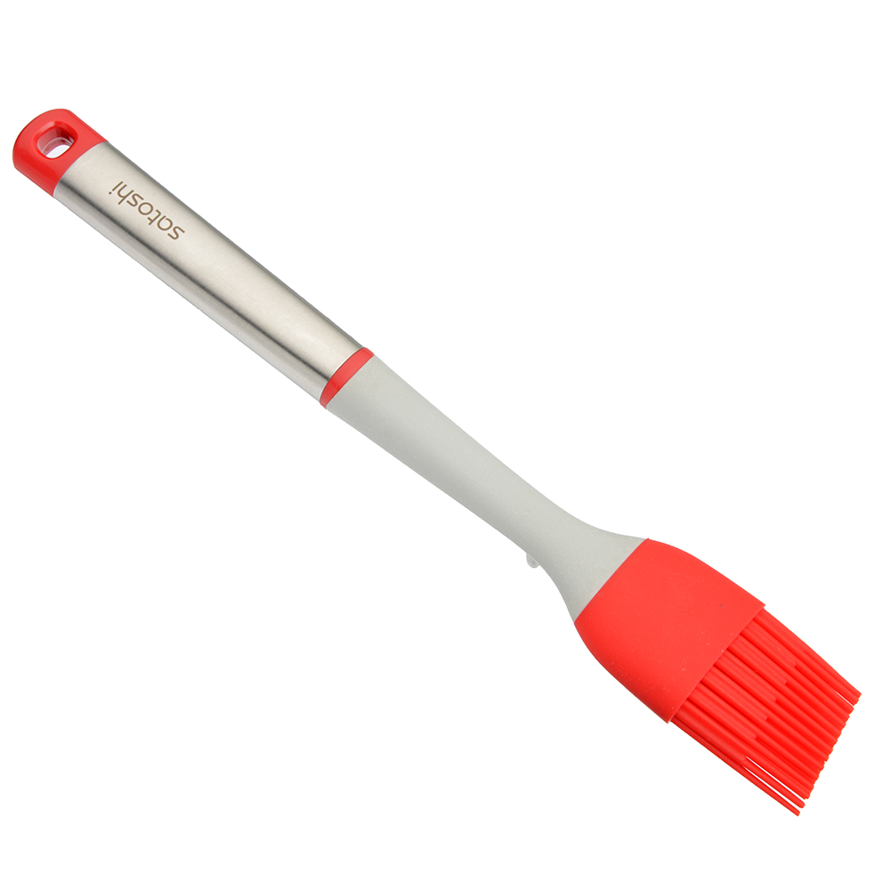 Кисточка кондитерская силикон, ручка нержавеющая сталь/пластик, Премьер SATOSHI - #1