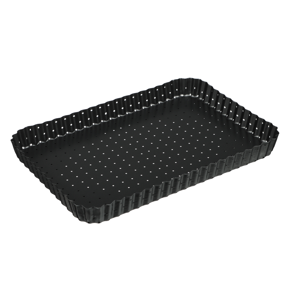 VETTA Форма для выпечки перфорированная 31x21х3см, съемное дно, угл.сталь, антипригарное покрытие - #1