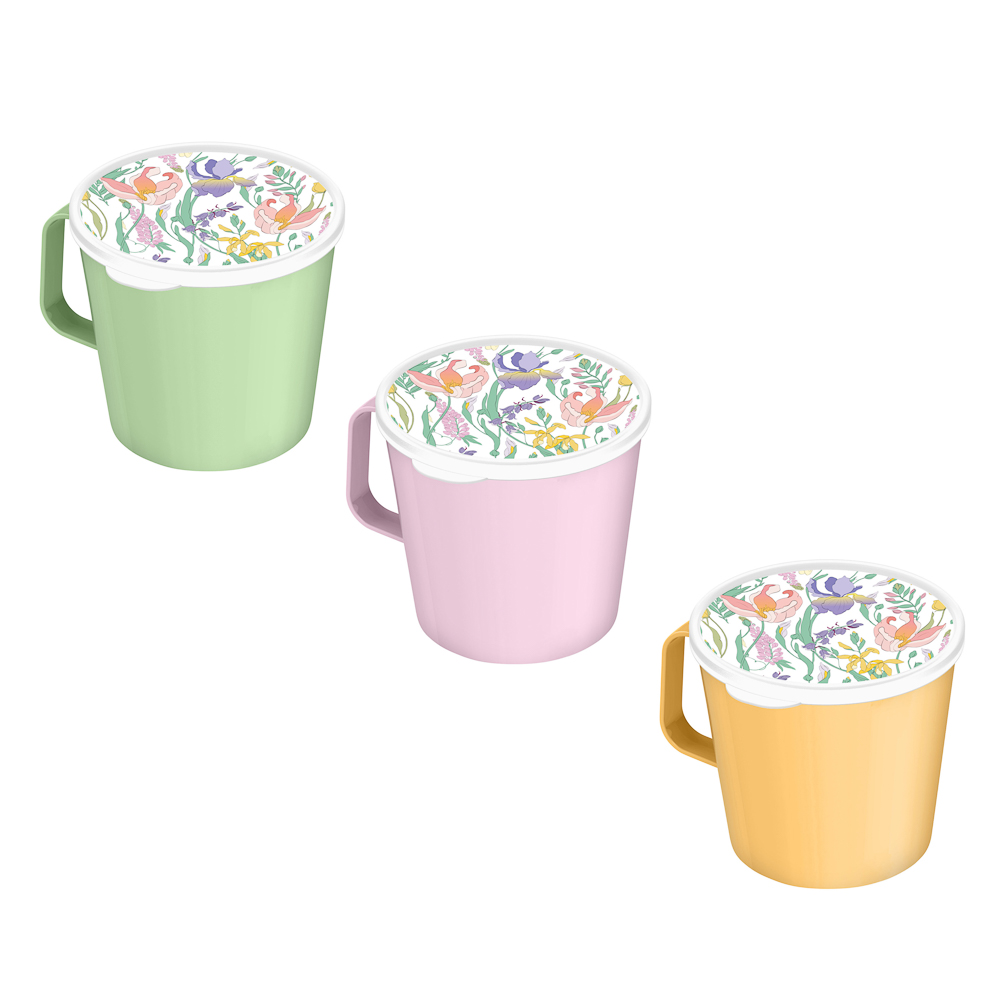 Ботаника Кружка с крышкой 750мл, пластик, 3 цвета - #1