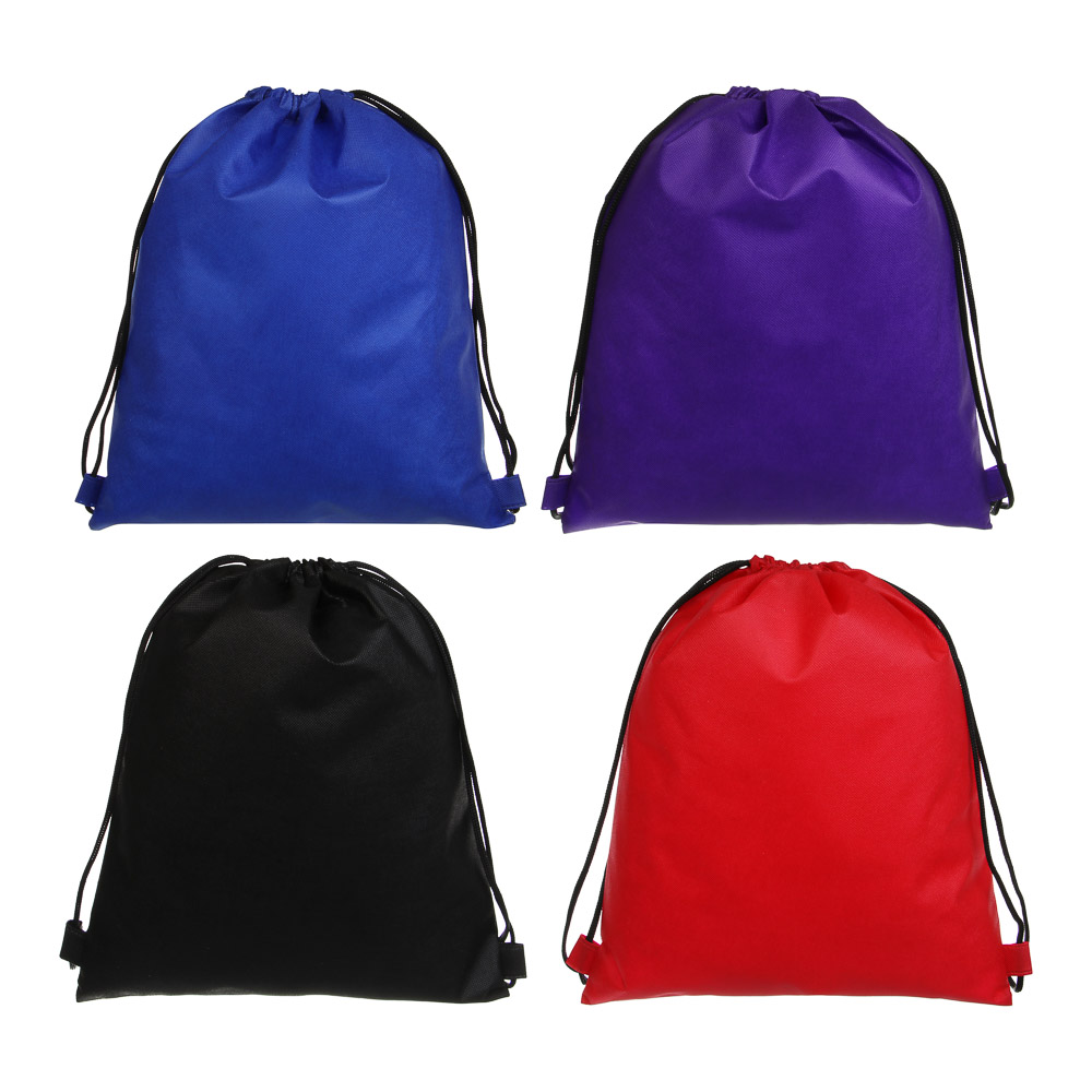 Мешок для сменной обуви на завязках 34,8x41,5 см, 4 цвета, ПЭ 80гр., ПРОМО - #1