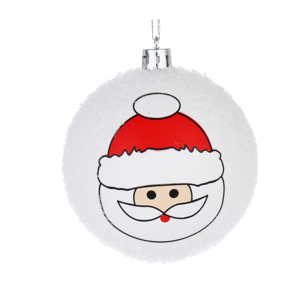 СНОУ БУМ Шар 8 см, белый, Дед мороз 26-468 - #1