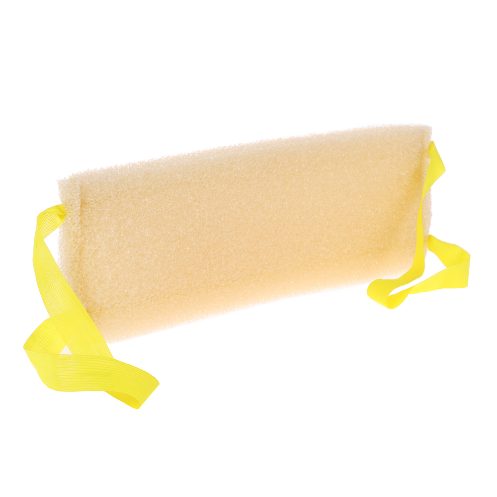 Мочалка Шахтерская, с прошитыми ручками 37x12x3см, поролон крупнопористый (массажный), цвет бежевый - #4