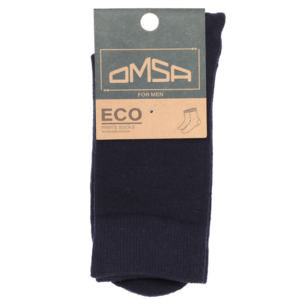 OMSA ECO 403 Носки мужские высокие, р.39-41, 80% хлопок, 15% полиамид, 5% эластан, синий - #4