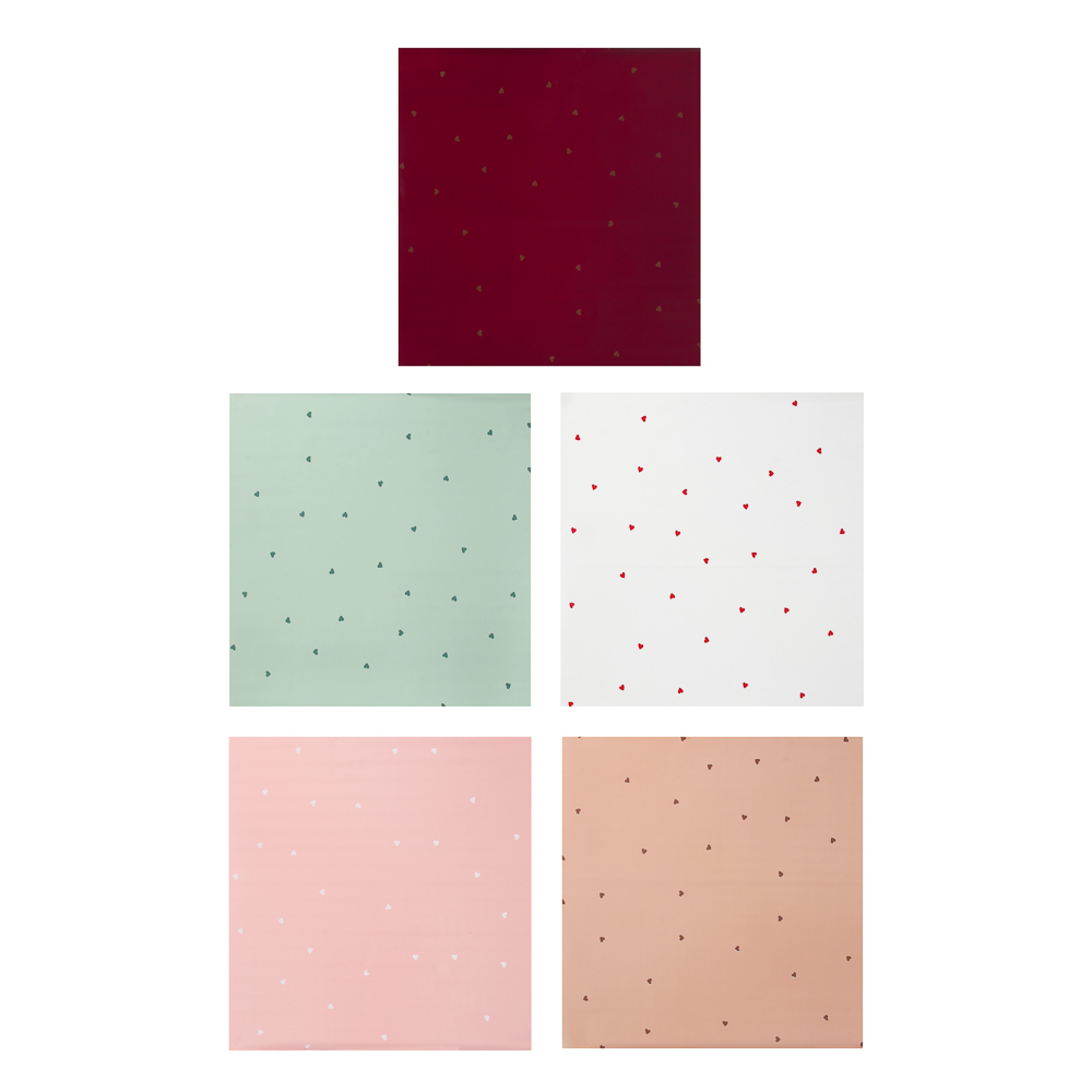 Пленка для упаковки подарков и цветов с узором, 2 шт по 57х57 см, Сердечки, 5 дизайнов - #1