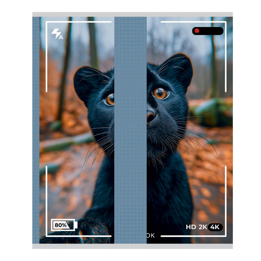 Тетрадь 48 л., А5, в клетку, БЕЛЫЕ ЛИСТЫ, обложка картон, скрепка, ВД-лак - #10