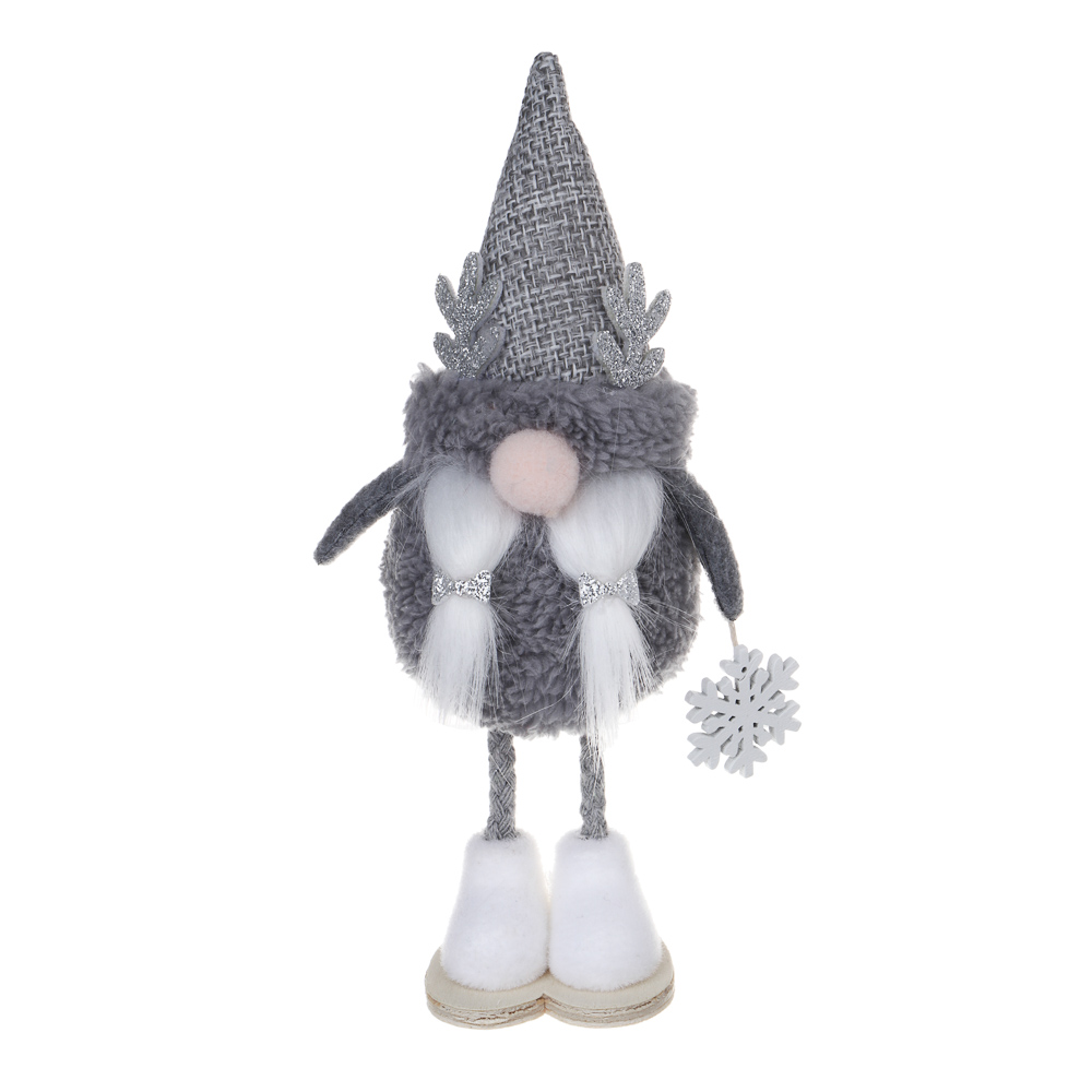 СНОУ БУМ Сувенир Гном 5x6x18 см, полиэстер, серый, 2 вида - #2