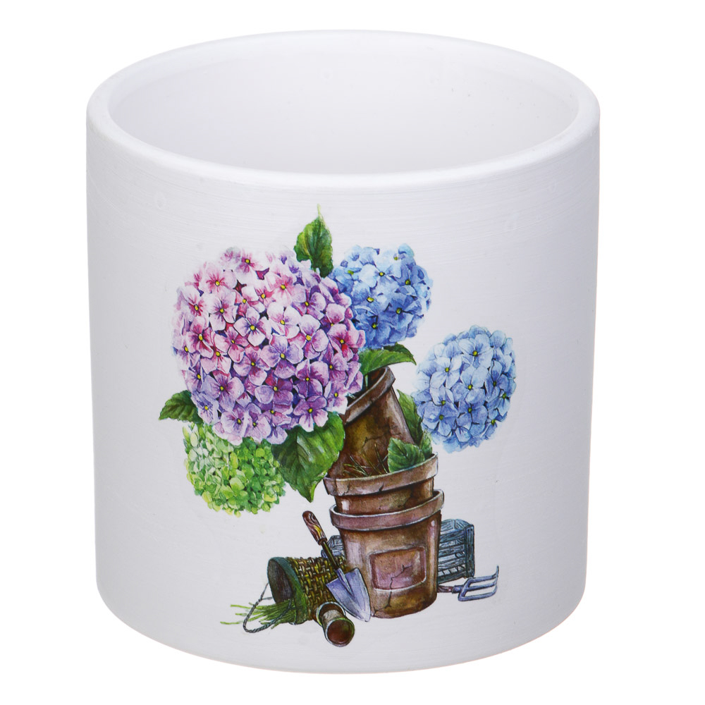 INBLOOM Кашпо Цветы 10х10см, керамика - #2