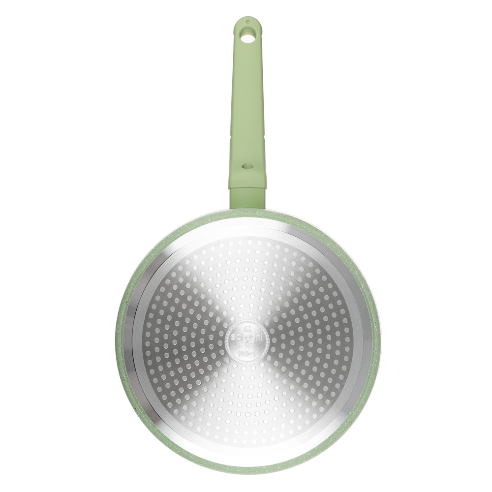 SATOSHI Эмери Сотейник литой с крышкой d=24см, антип. покр. мрамор, индукц., с бамбук. лоп., 3 цвета - #7