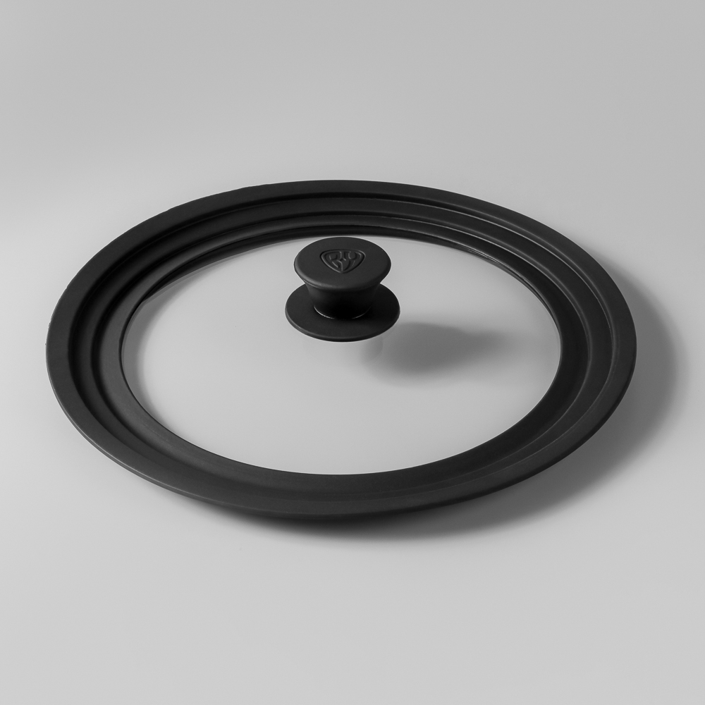 SATOSHI Крышка универсальная стекло/силикон с ручкой, 24-26-28см - #8