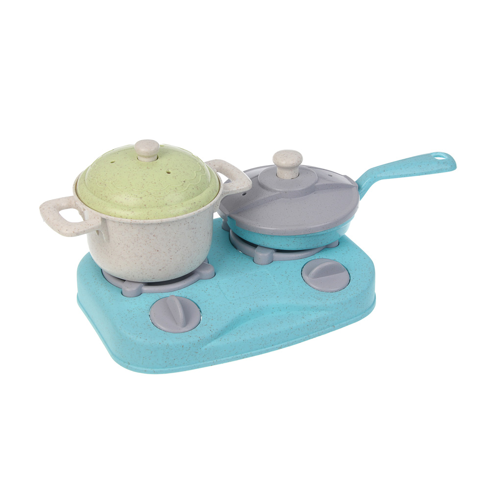 ИГРОЛЕНД Игровой набор посуды "Экопластик", 14 предметов, пластик, 37х7х39,5 см - #4