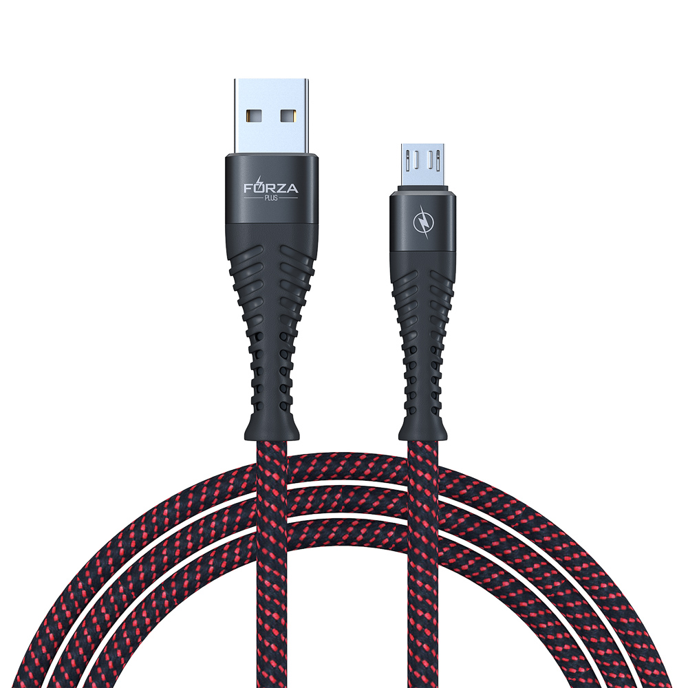 FORZA Кабель для зарядки Венеция Micro USB, 1м, 2А, тканевая оплётка, 3 цвета, пакет - #10