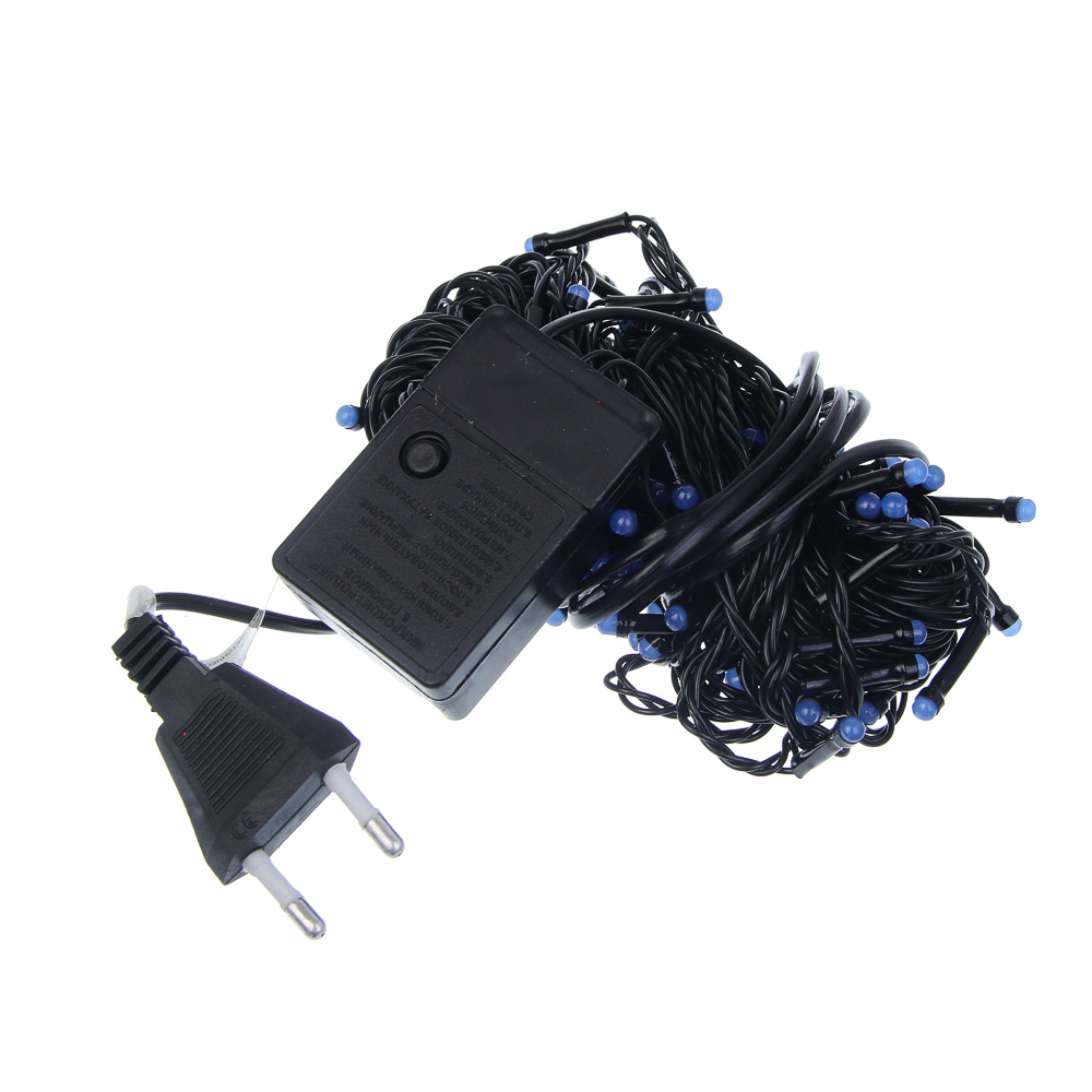 СНОУ БУМ Гирлянда эл. вьюн 10м, 100LED, синий, 8 режимов, ПВХ черный, 220В - #2