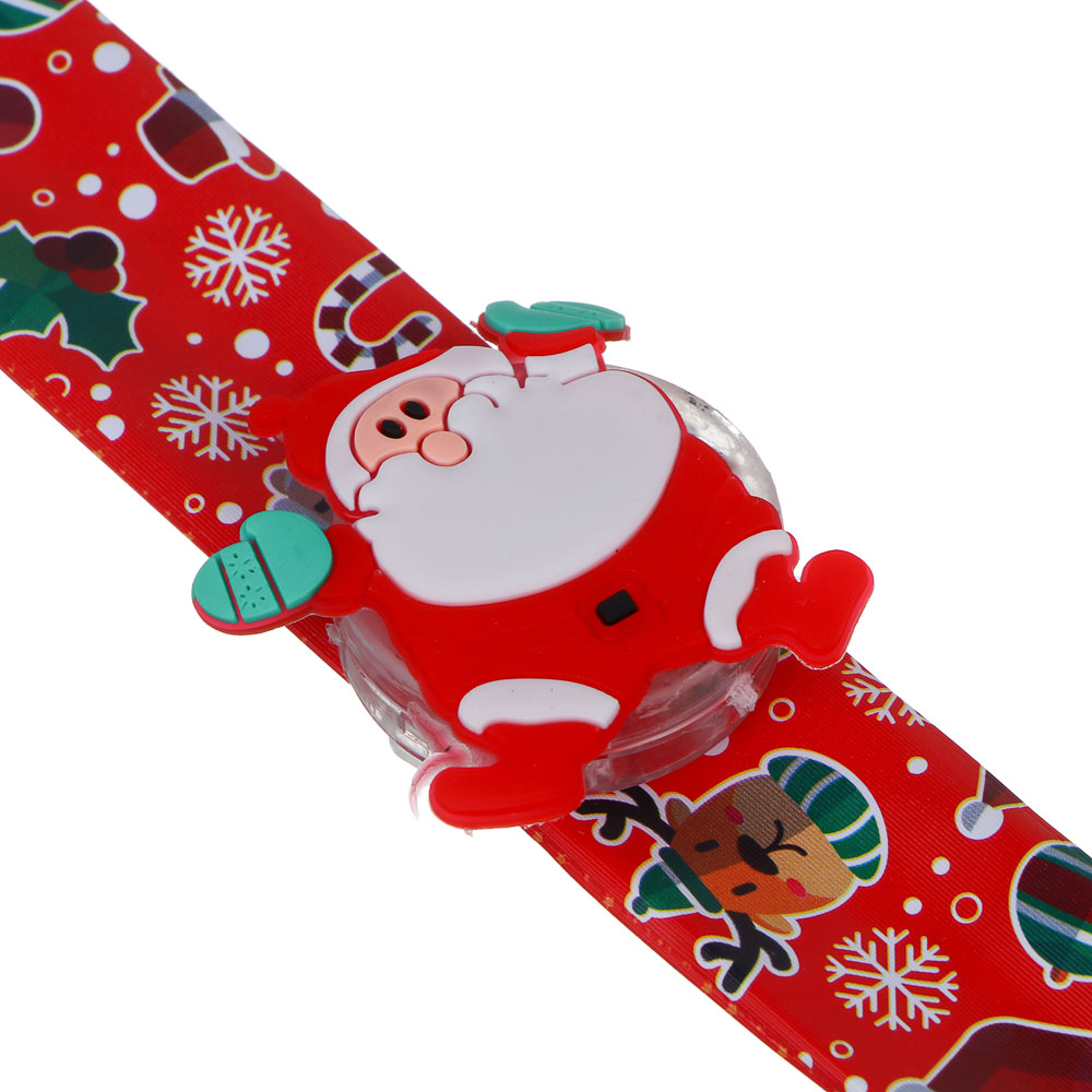 СНОУ БУМ Новогодний браслет клик-клак с подсветкой LED, 22см, пластик, 3хAG3, 1 режим, ассорт. диз. - #4