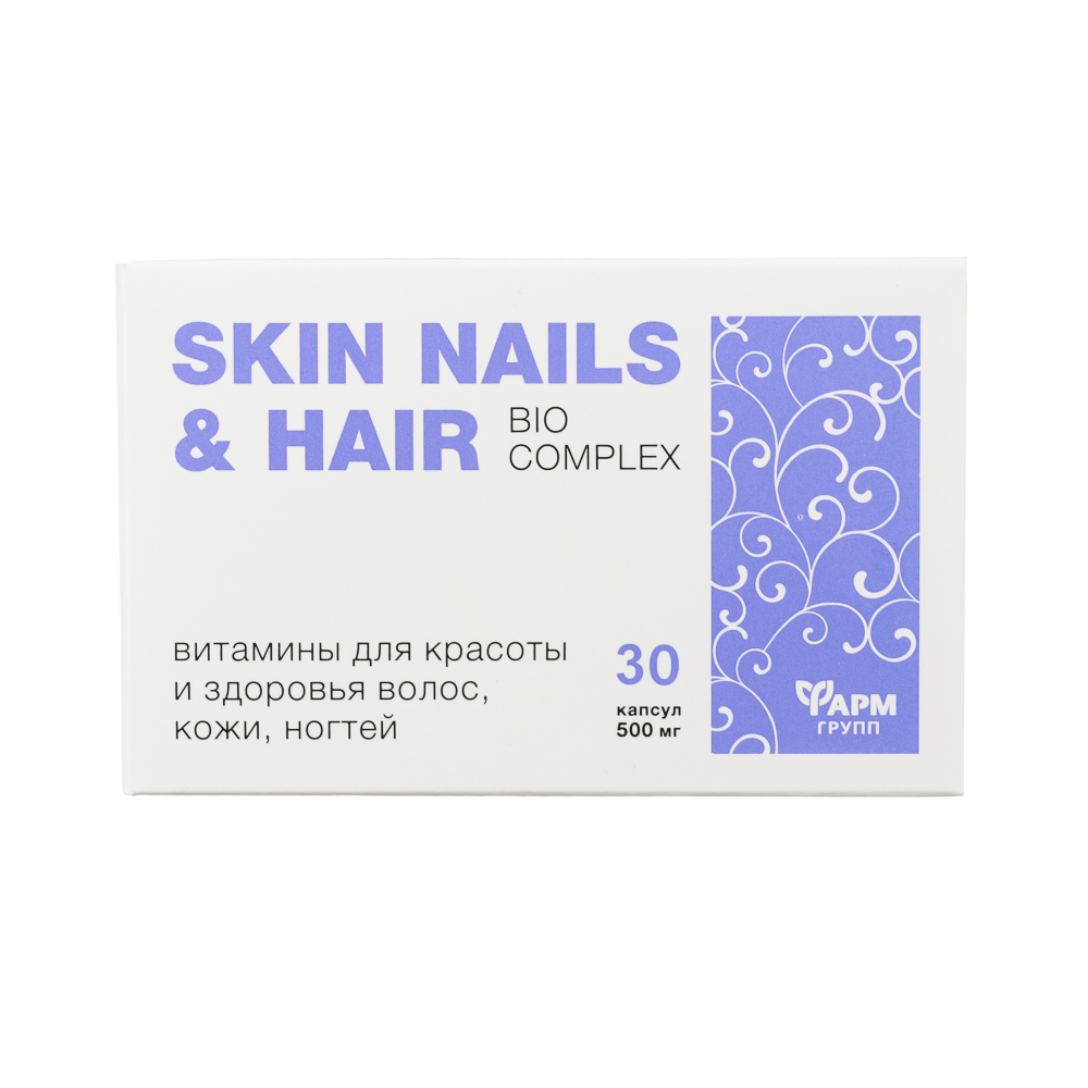 Витамины для красоты и здоровья волос Skin Nails & Hiar, 500 мг, 30 капсул - #2