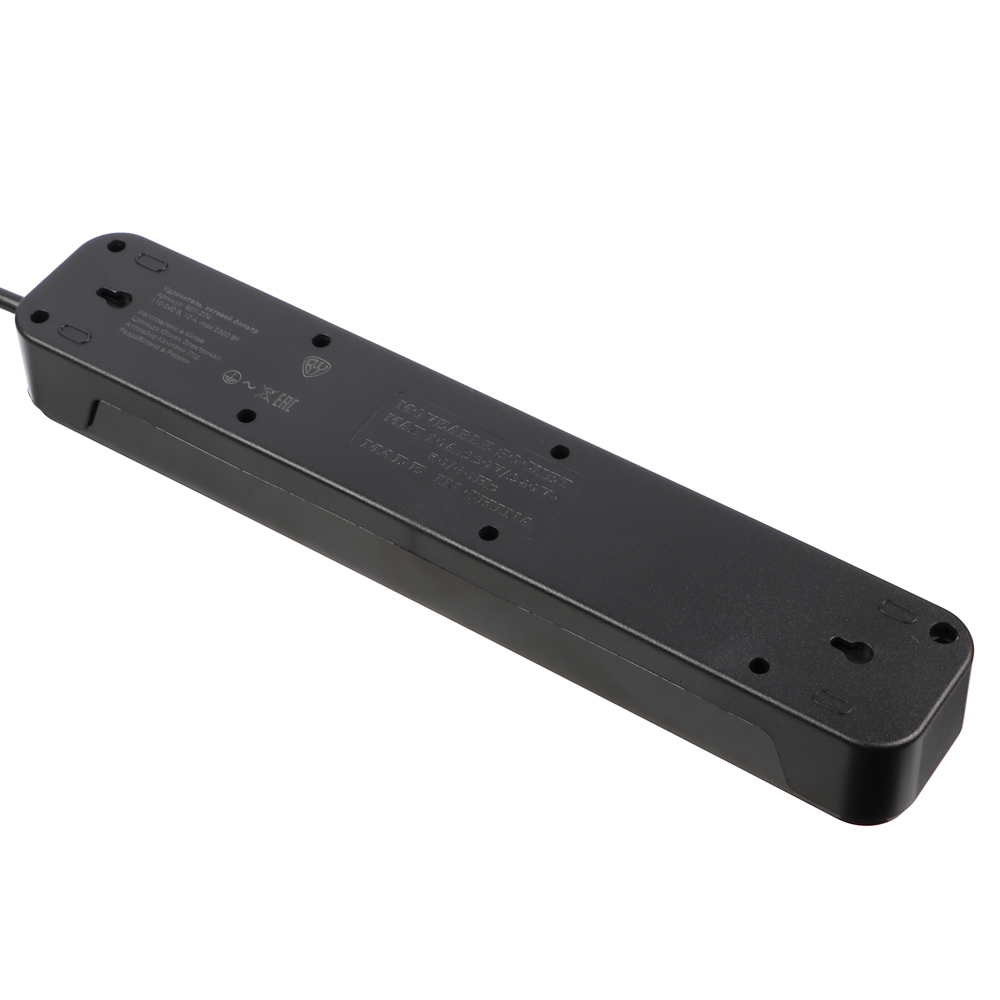 BY Удлинитель 3 м, 5 гнезд с зазем. + 2USB+ 1type C с защитой, с выкл.черн карбон сеч провода 1мм - #6