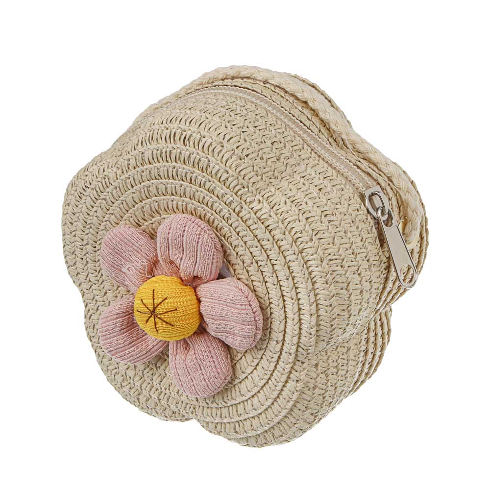 Сумка плетенная с декором на длинном ремне, тм ЮL, 11-12x6 см, папирус, полиэстер - #6