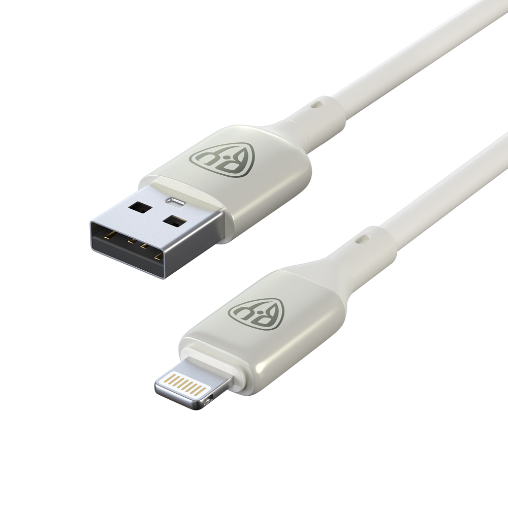 BY Кабель для зарядки Space Cable Pro iP, 2.4А, 1м, Быстрая зарядка, штекер металл, белый - #4