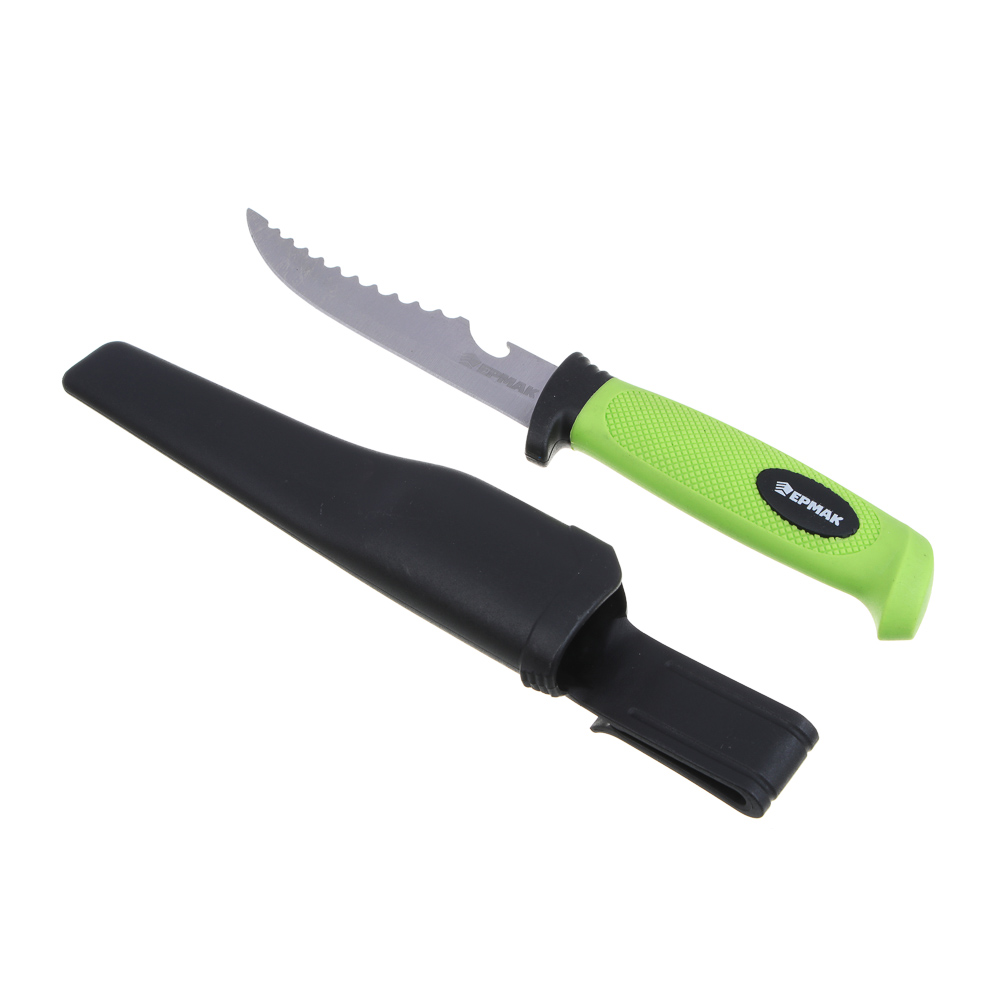 ЕРМАК Нож универсальный для туризма и рыбалки, с ножнами, 23,5см, 2CR13, пластик - #1