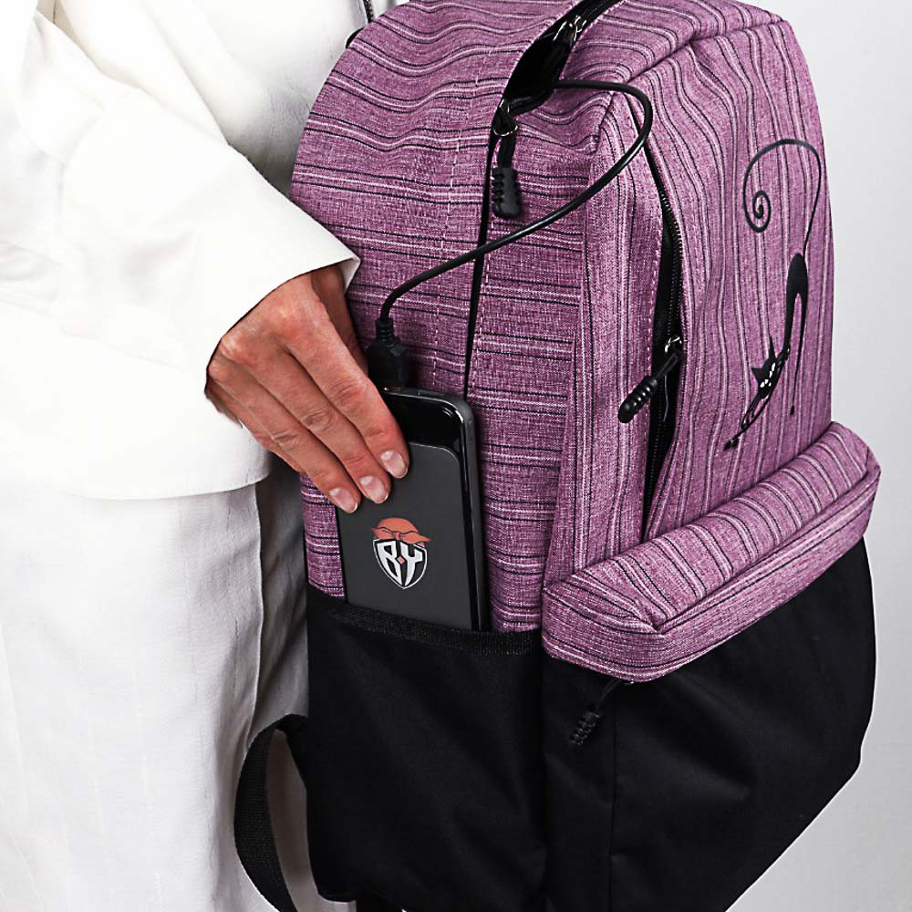 Рюкзак подростковый, 44x31x13см, 1отд, 1 карман, спинка из ЭВА, USB, полиэстер под ткань, 3 цвета - #12
