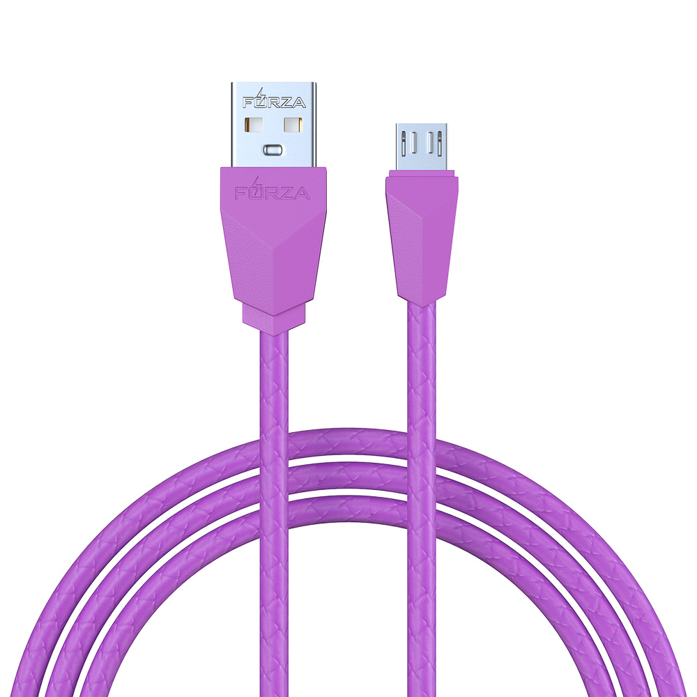 FORZA Кабель для зарядки Комфорт Micro USB, 1м, 1А, прорезиненный, 5 цветов, пакет - #1