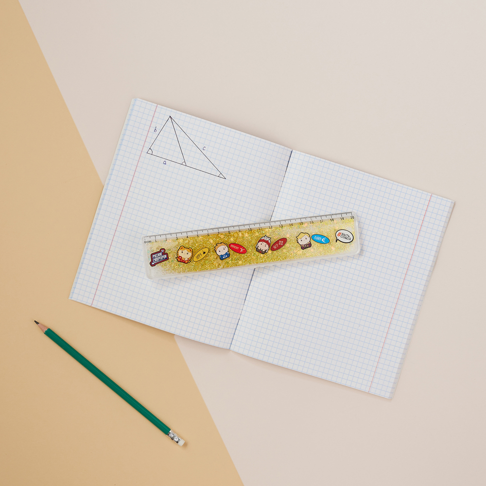 BY Русские Супергерои Линейка 20 см, принт, подвижные блестки в геле, "Кавай", 4 цвета - #13