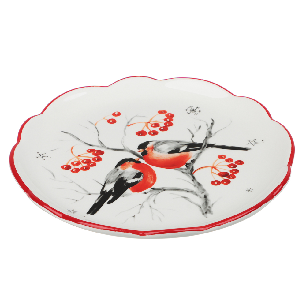 MILLIMI Снегири Блюдо круглое, 20х20х2,5см, керамика - #2