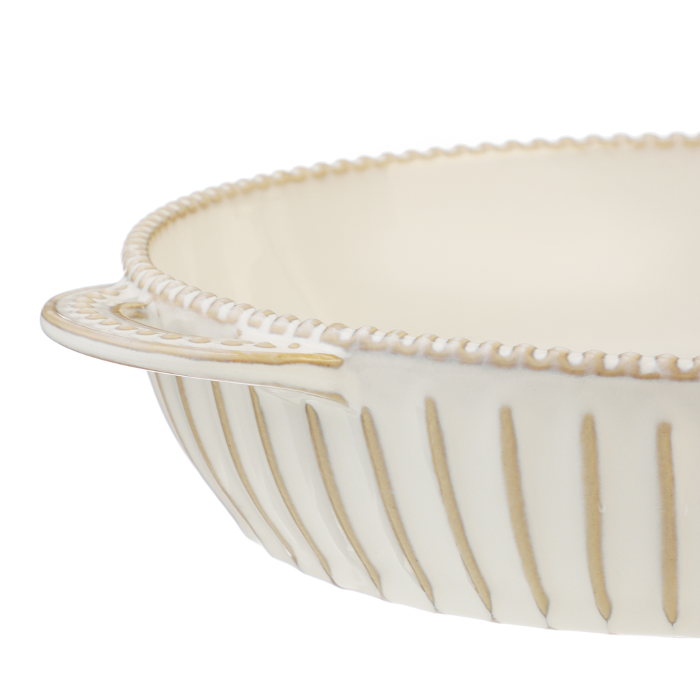 BY COLLECTION Форма для запекания и сервировки кругл.с ручками, керамика, 29,5х24х5,5см, бел. - #2