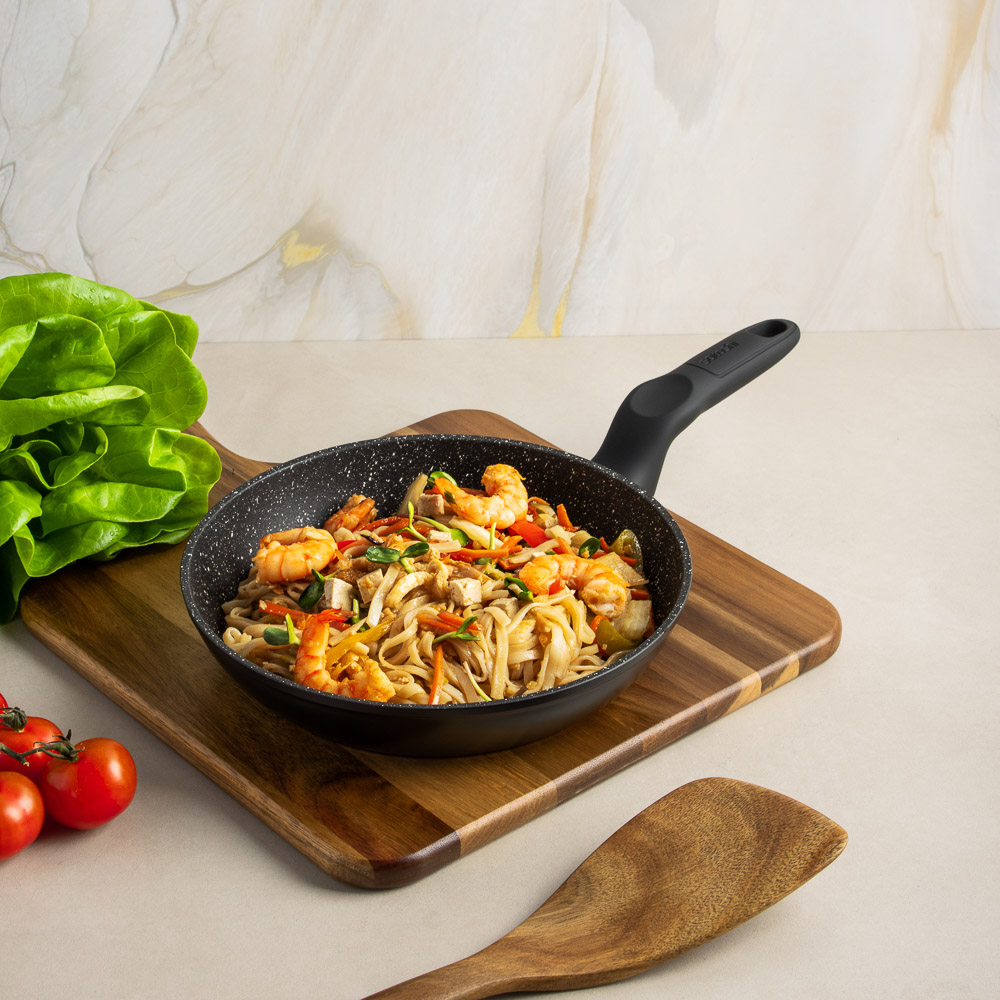 SATOSHI Стоун Сковорода литая d22см, антипригарное покрытие Мрамор, индукция - #9