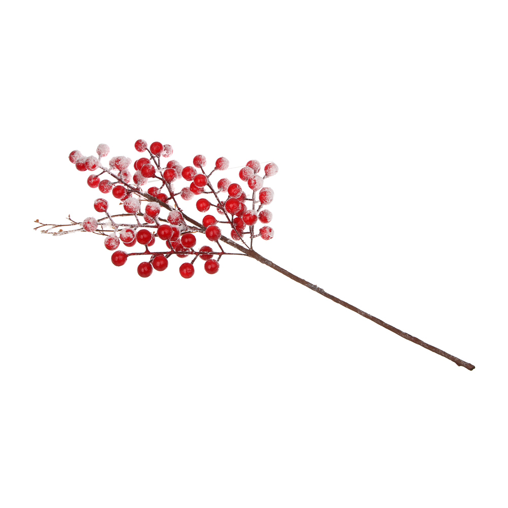СНОУ БУМ Ветка с заснеженными ягодами 52 см, металл, пластик - #3