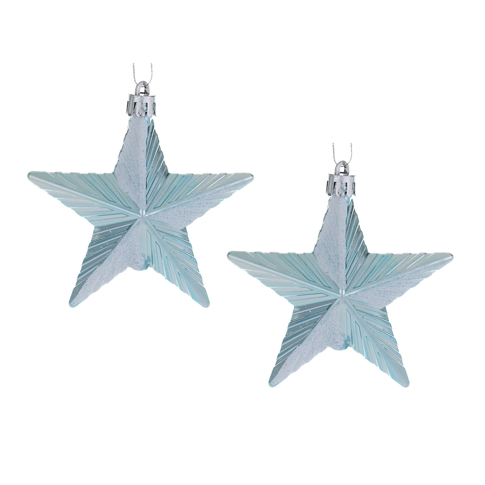 СНОУ БУМ Набор декоративных украшений "Звезды" 2шт, 9x3x9см, пластик, арт.1 - #1
