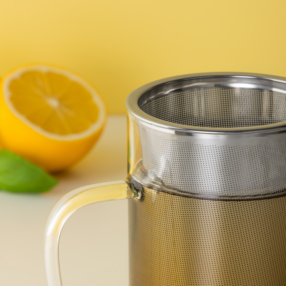 SATOSHI Кружка заварочная, 450мл, стекло, нерж. сталь - #12