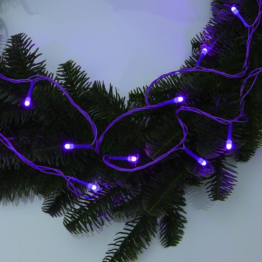 СНОУ БУМ Гирлянда эл. вьюн 10м, 100LED, сиреневый, 8 режимов, ПВХ сиреневый, 220В - #7