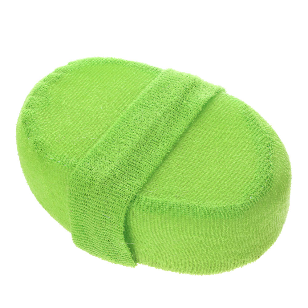 ЮL Мочалка банная объемная овальная на поролоне, рами, хлопок, 14,5х11х4,5см, 3 цвета, МЭ24-01 - #6