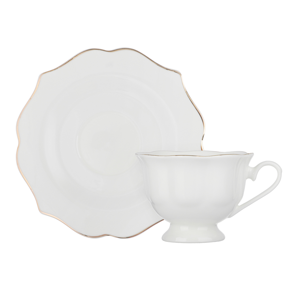Набор чайный 2 пр., 175мл, MILLIMI, Лаура с золотой отводкой, фарфор - #4