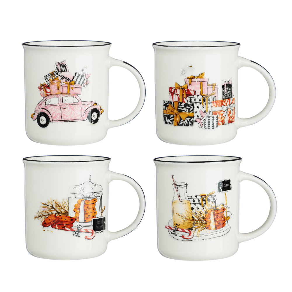 MILLIMI Кружка Микс, 310мл, фарфор, 4 дизайна - #1