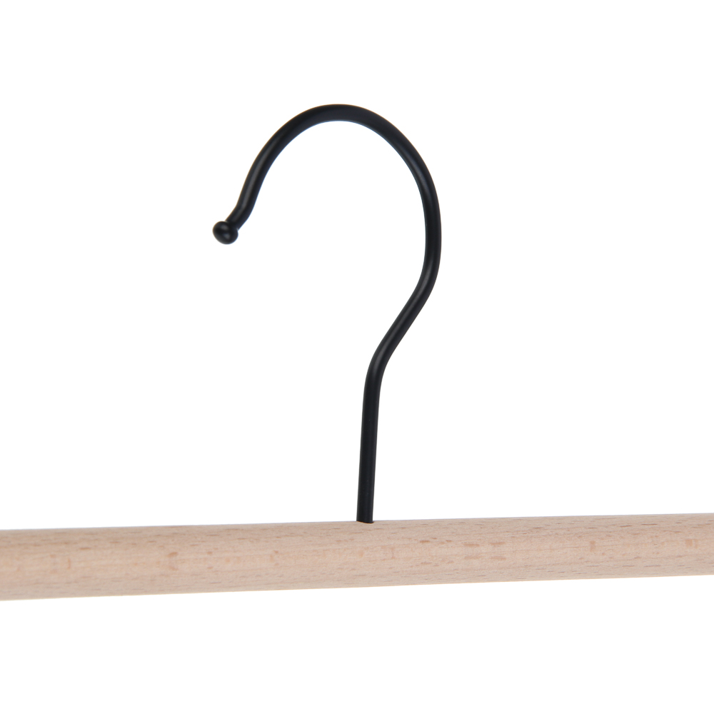 VETTA Вешалка для юбок и брюк с клипсами, 33х10х2.8 см, металл, дерево, черный глянец - #3