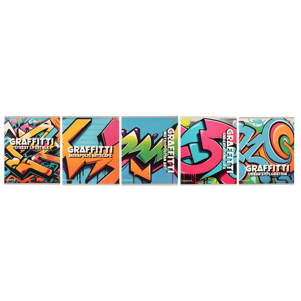 Тетрадь 48л. в клетку, офсет, обл. мел.картон, скрепка, ВД-лак, микс - #11