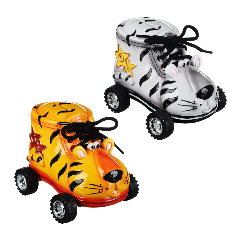 СНОУ БУМ Копилка в форме тигра на колесах, полистоун, 15,5x11x10,5см, 2 цвета - #1