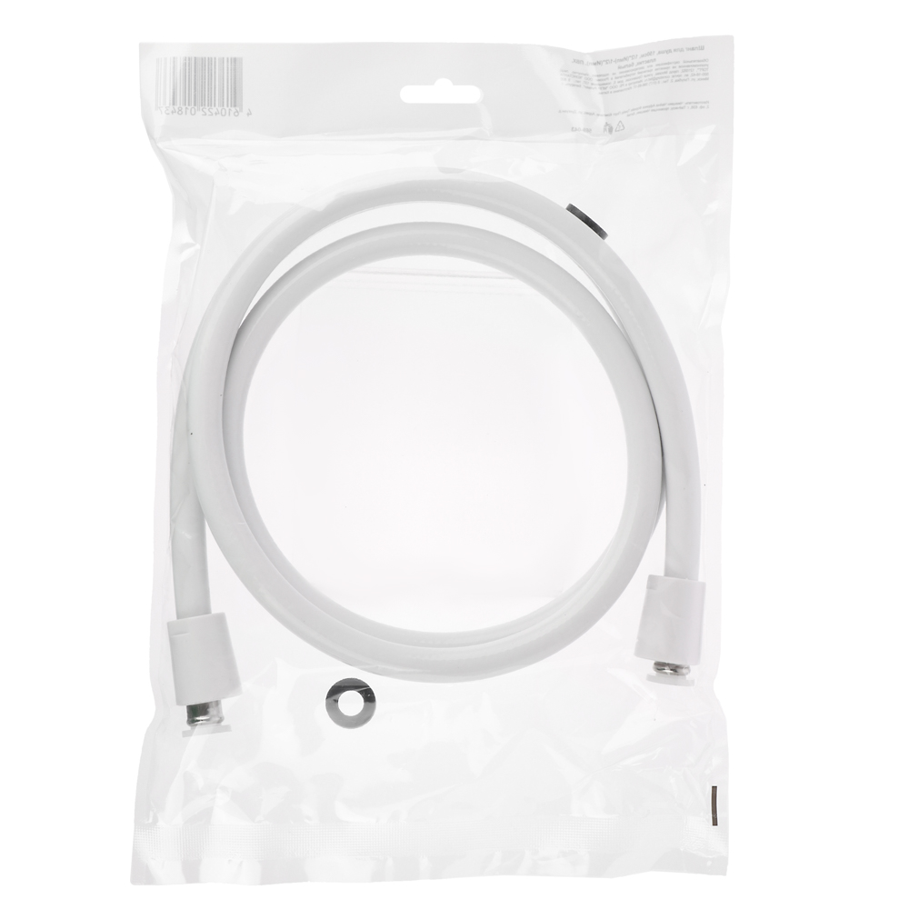 Шланг для душа, 150см, 1/2"(Имп)-1/2"(Имп), ПВХ, пластик, белый - #4