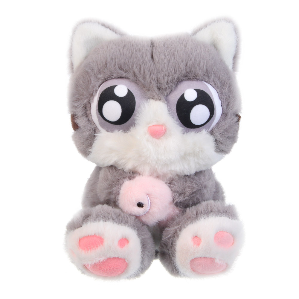 ИГРОЛЕНД Игрушка мягкая "Котя с рыбкой", 23 см, полиэстер - #1