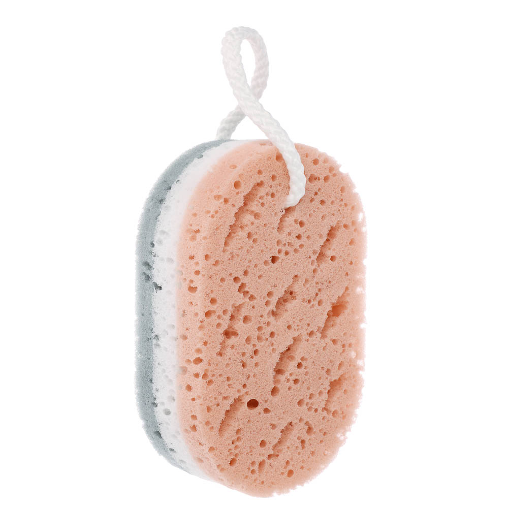 ЮL Мочалка губка поролоновая наборная сэндвич с подвесом, полиуретан, 15,5х9,5х5см, 3 цвета, МС24-01 - #6