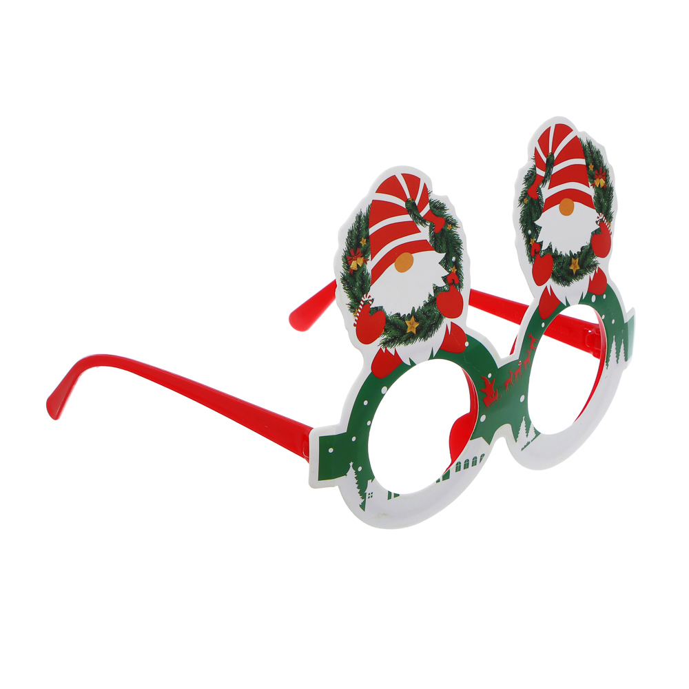 СНОУ БУМ Очки новогодние, пластик, картон, 14см, 6 дизайнов - #3
