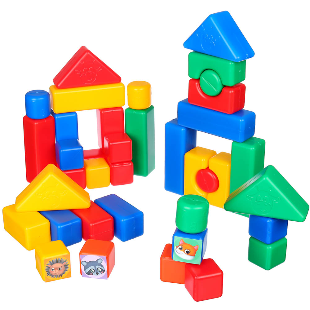 Набор цветных кубиков развивающих "Животные" - #2