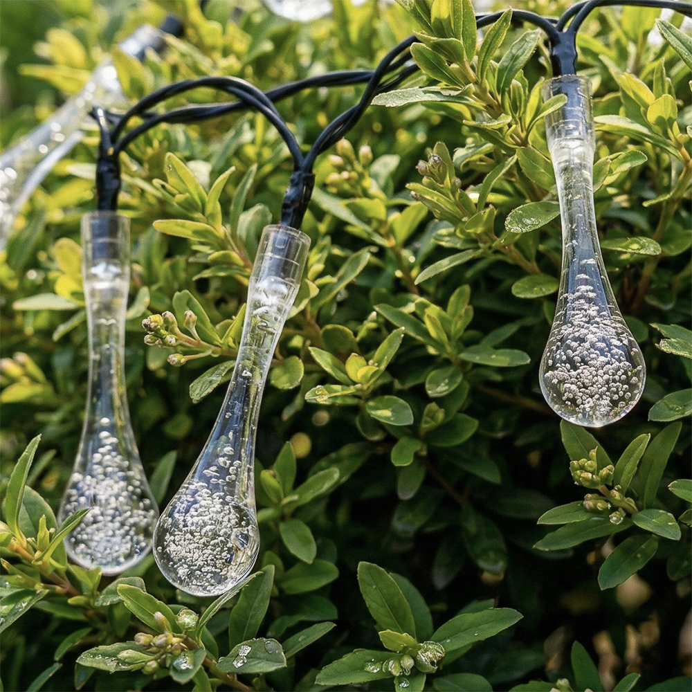 INBLOOM Гирлянда на солн.батарее Капля, 25LED, 7м, шампань, 2 реж, ПВХ зел, 2V80mA, 1.2V600mAh - #6