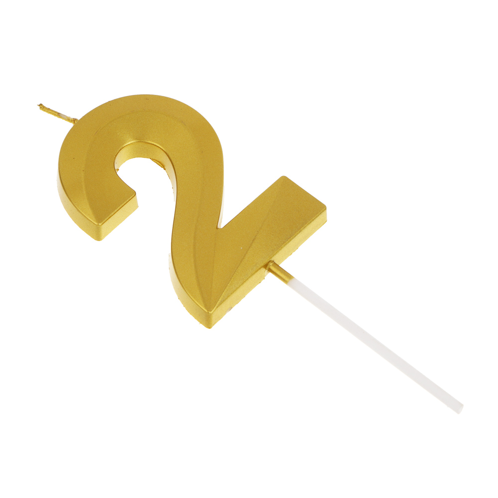 Свеча для торта тм Fntastic 7 см, в форме цифр (2), парафин - #3