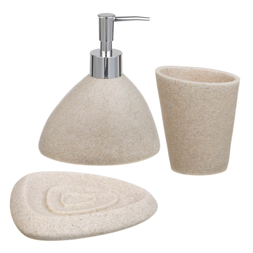 Стакан для ванной комнаты тм VETTA Дюна, смола (полирезин), бежевый, 10x7x11,5см - #5